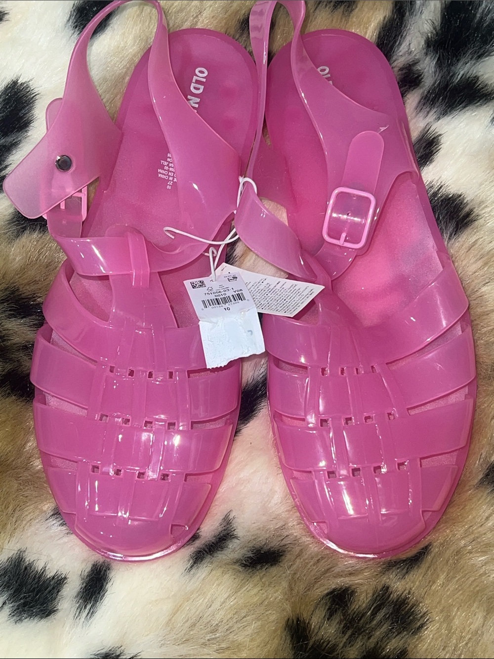 Old Navy Hot Pink Jelly Fisherman Sandals for Women size 10 new with tag